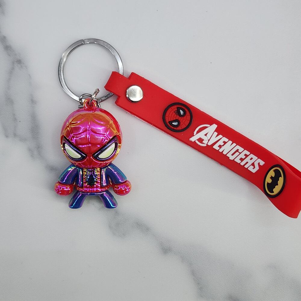 NEW Marvel Avengers Iridescent Spider-Man Superhero Figure Keychain & Strap #2